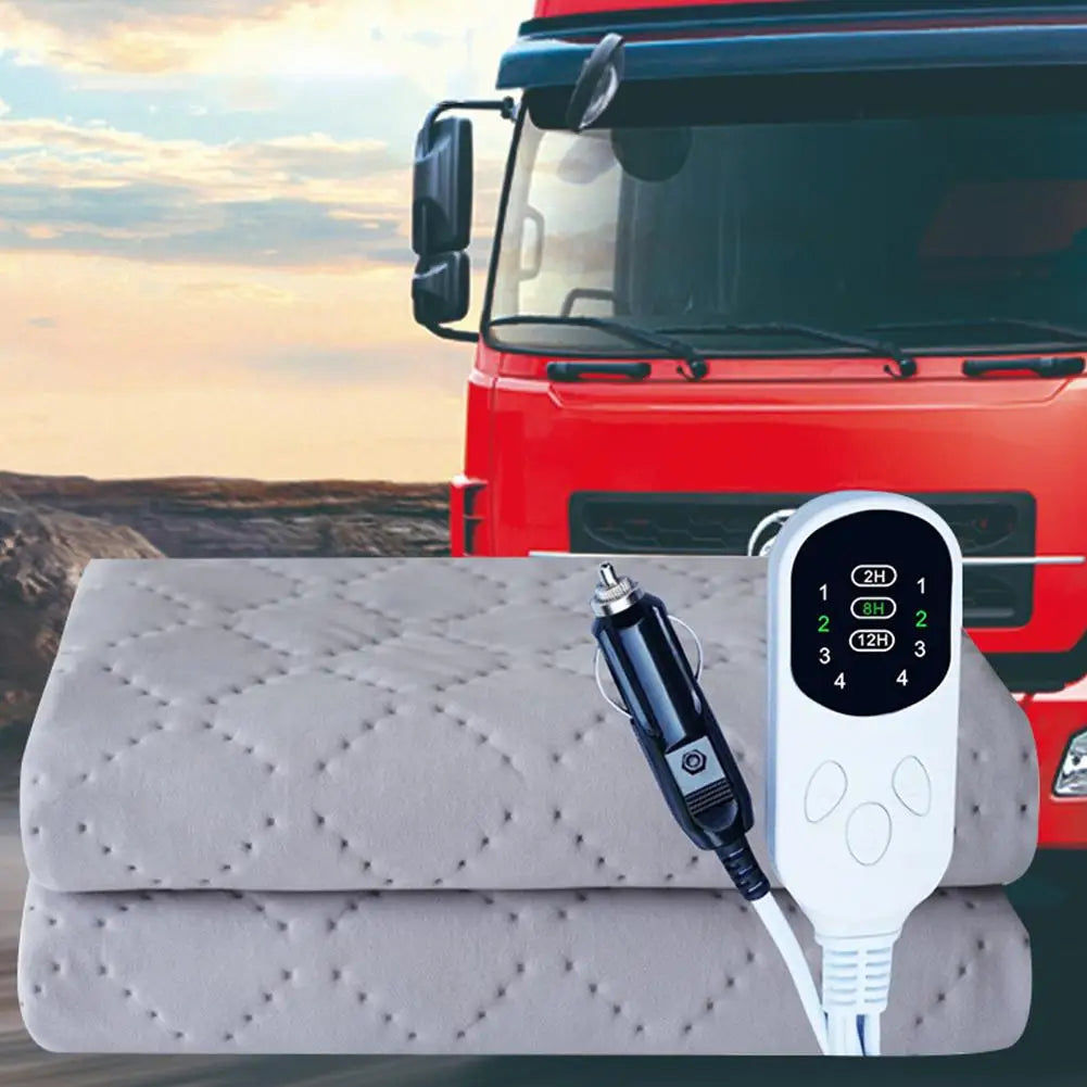 12V Electric Heated Car Blanket for Camping, Trucks & Off-Road