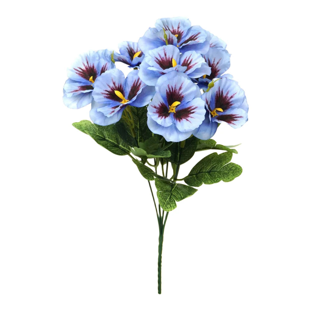 Spring Artificial Pansy Silk Flower Home Outdoor Mall Decor Bouquet
