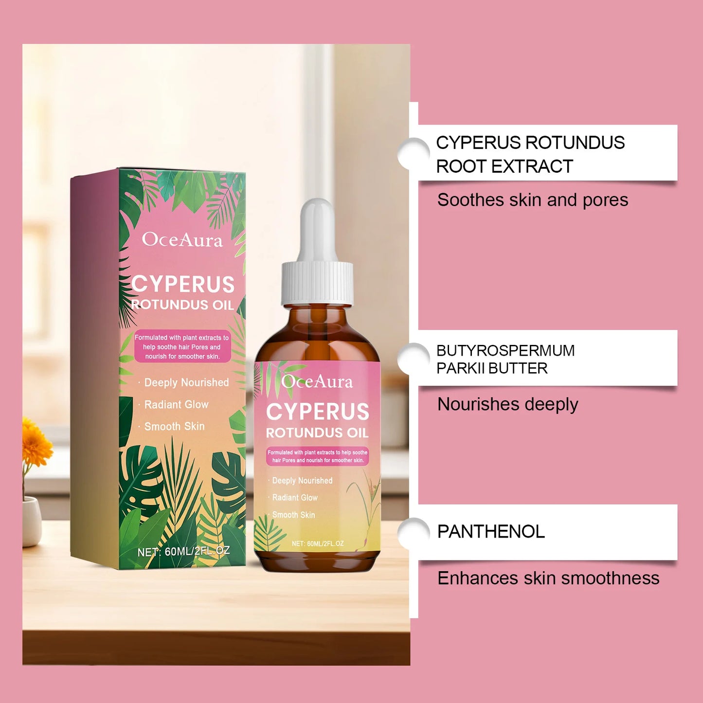 OceAura Cyperus Oil Hair Removal Essence – Gentle Skin Care