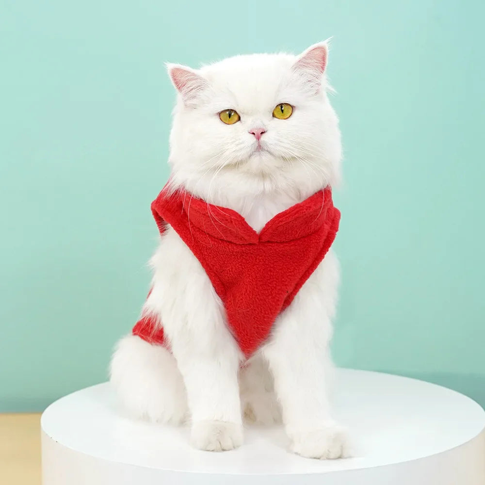 Polar Fleece Cat & Dog Vest – Cozy Soft Pet Hoodie S/M/L