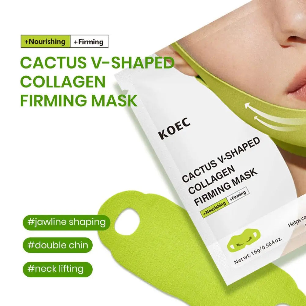 V Line Lifting Mask Collagen Neck Lift Patch for Double Chin Treatment Anti-Saggy Face Slimming Bandage Nourishing Mask Peaceful Pleasures Health and Wellness
