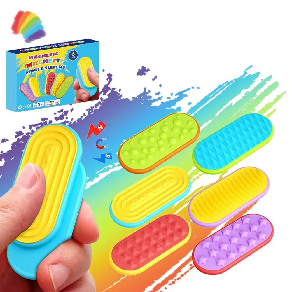Magnetic Fidget Slider Sensory Toy Adults Kids Quiet Desk ADHD Autism
