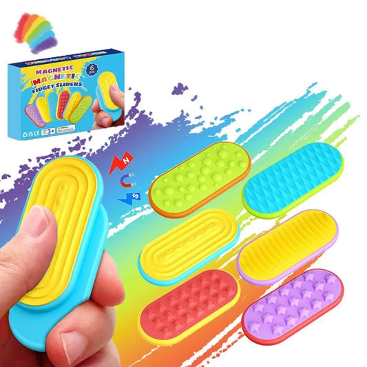 Magnetic Fidget Slider Sensory Toy Adults Kids Quiet Desk ADHD Autism Peaceful Pleasures Health and Wellness
