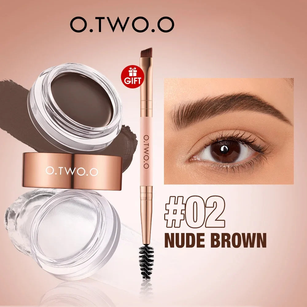 O.TWO.O 2-in-1 Eyebrow Pomade Brow Gel Wax – Waterproof