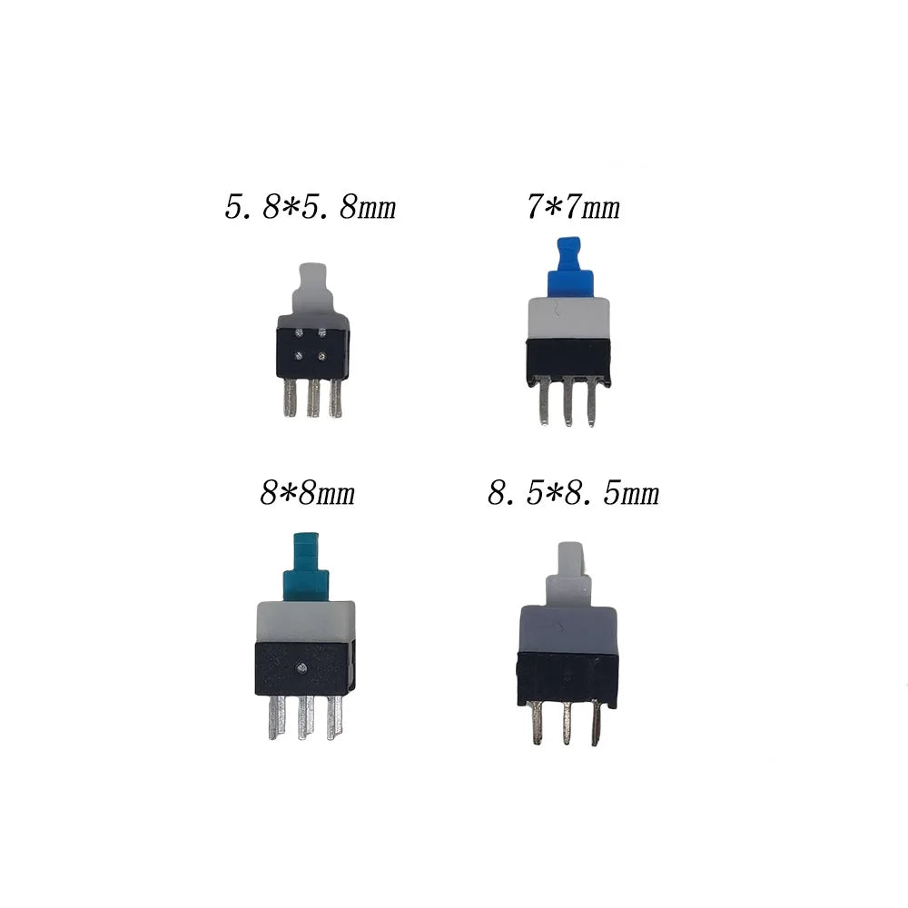 60PCS/LOT 8.5x8.5 8x8 7x7 5.8x5.8mm Self-Locking/Unlocked Push Tactile Power Micro Switch Kit 6 Pin Button Switches Peaceful Pleasures Health and Wellness