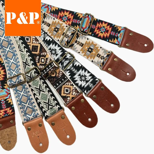 Leather Acoustic Guitar Strap Thickened Cowhide Woven Folk Electric Peaceful Pleasures Health and Wellness