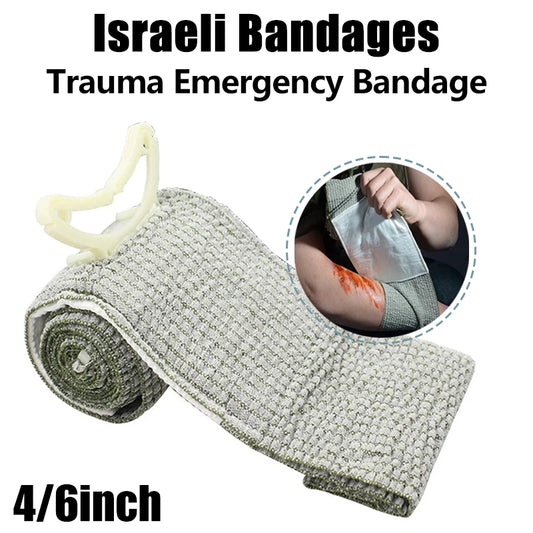 4/6Inch Israeli Trauma Emergency Bandage Elastic Compression Bandage Outdoor Emergency Wound Dressing Vacuum Packaging Peaceful Pleasures Health and Wellness