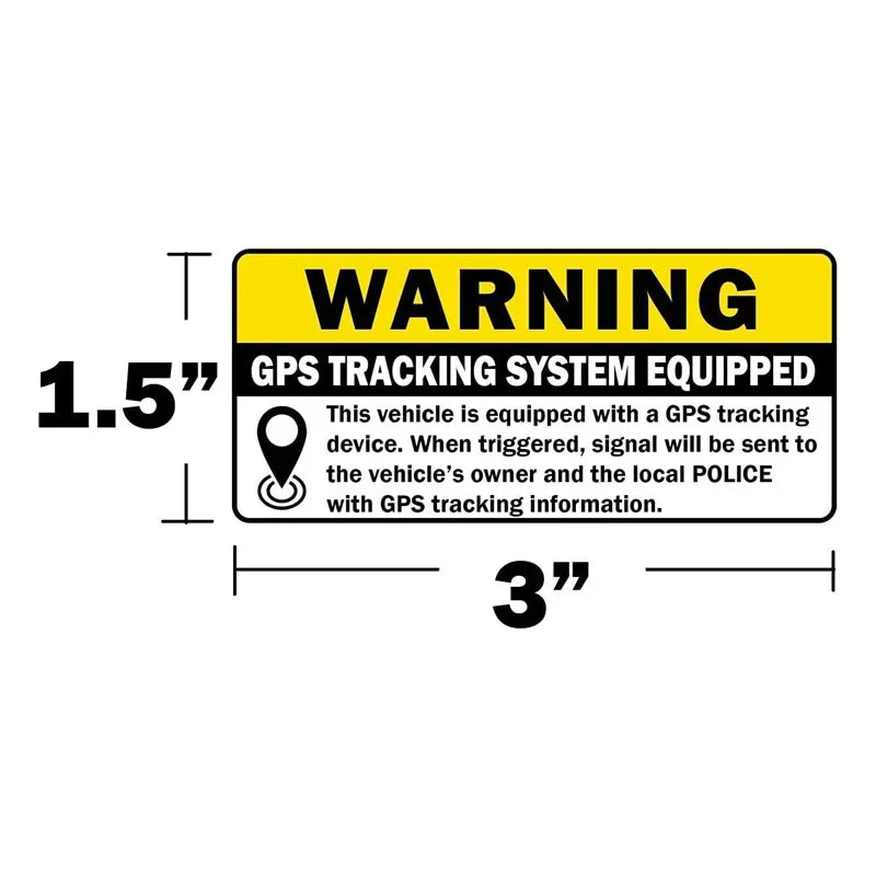 8-Pack GPS Tracking Anti-Theft Warning Stickers for Cars