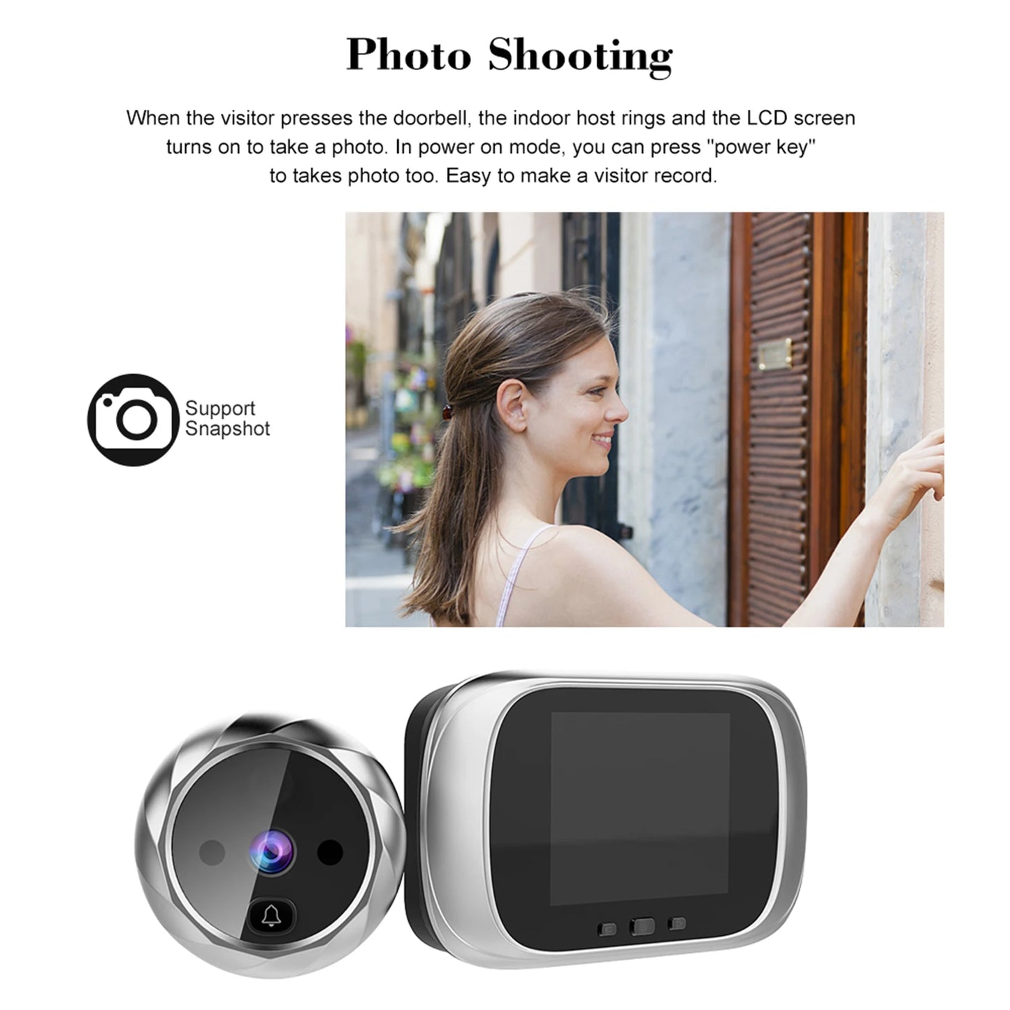 Digital Peephole Door Camera | 2.8" LCD Night Vision Doorbell Viewer
