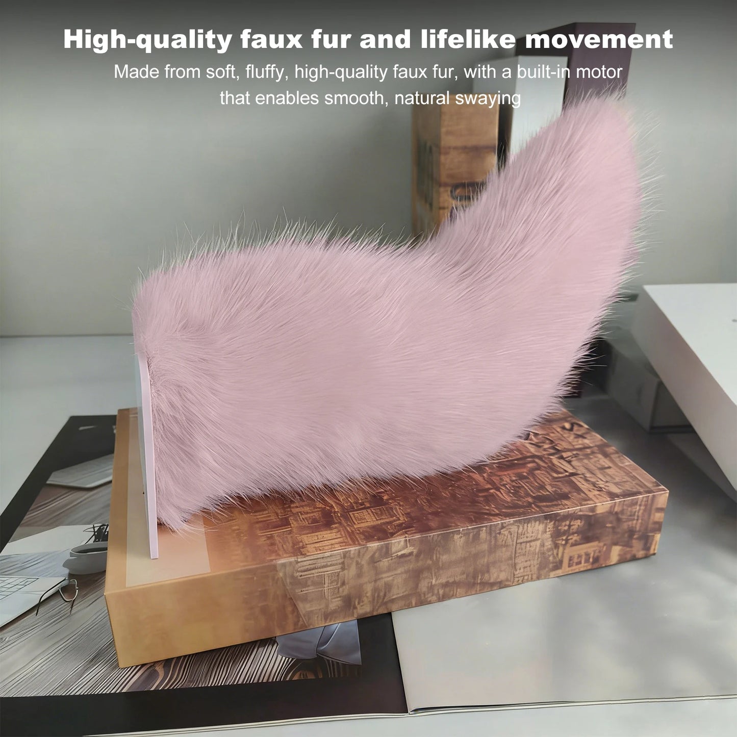 Cute Fuzzy Wagging Moving Tail Rechargeable Car Exterior Decoration Charm with Remote Control for Auto Trunk Bumpe Peaceful Pleasures Health and Wellness