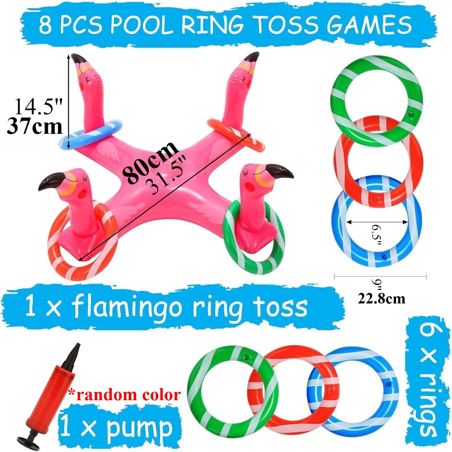 Flamingo Inflatable Ring Toss Pool Game – Kids & Family Fun
