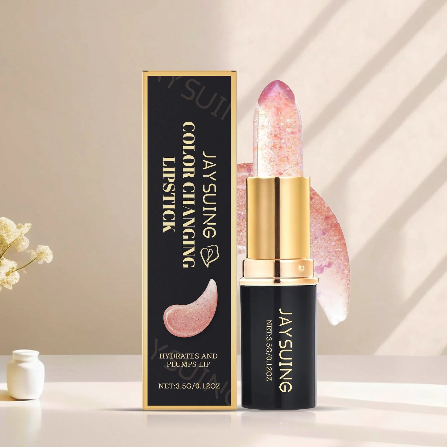 Jaysuing Color Changing Glitter Lip Balm | Hydrating Jelly Lip Gloss