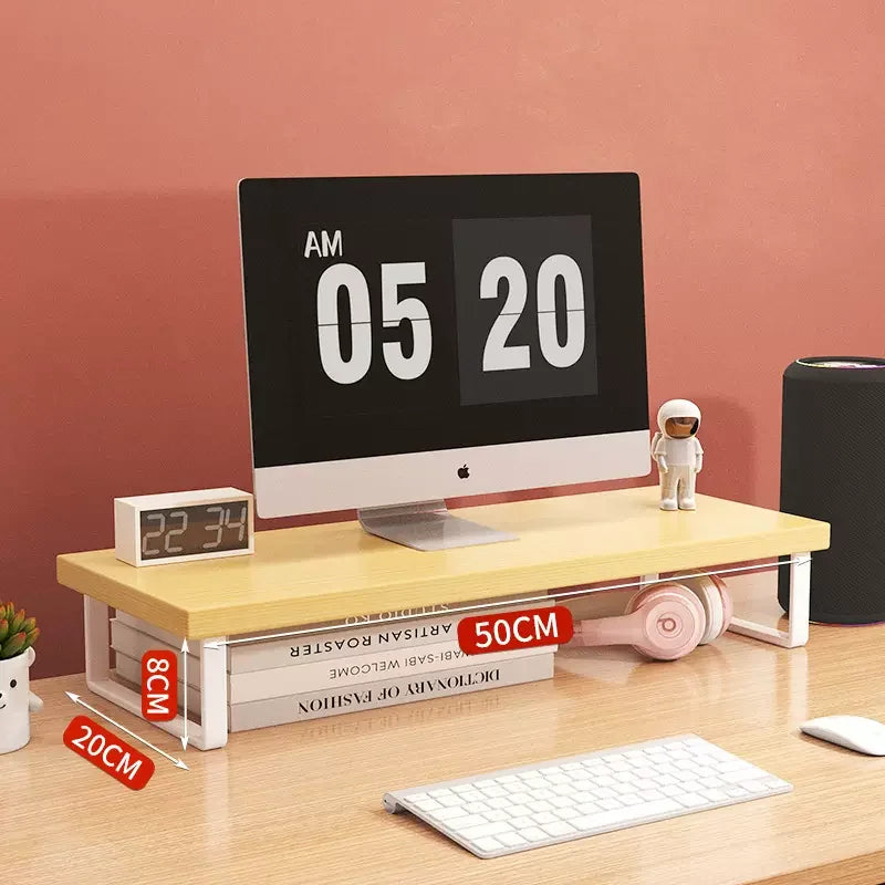 Wood Monitor Riser Shelf & Desk Organizer Stand 30/40/50cm