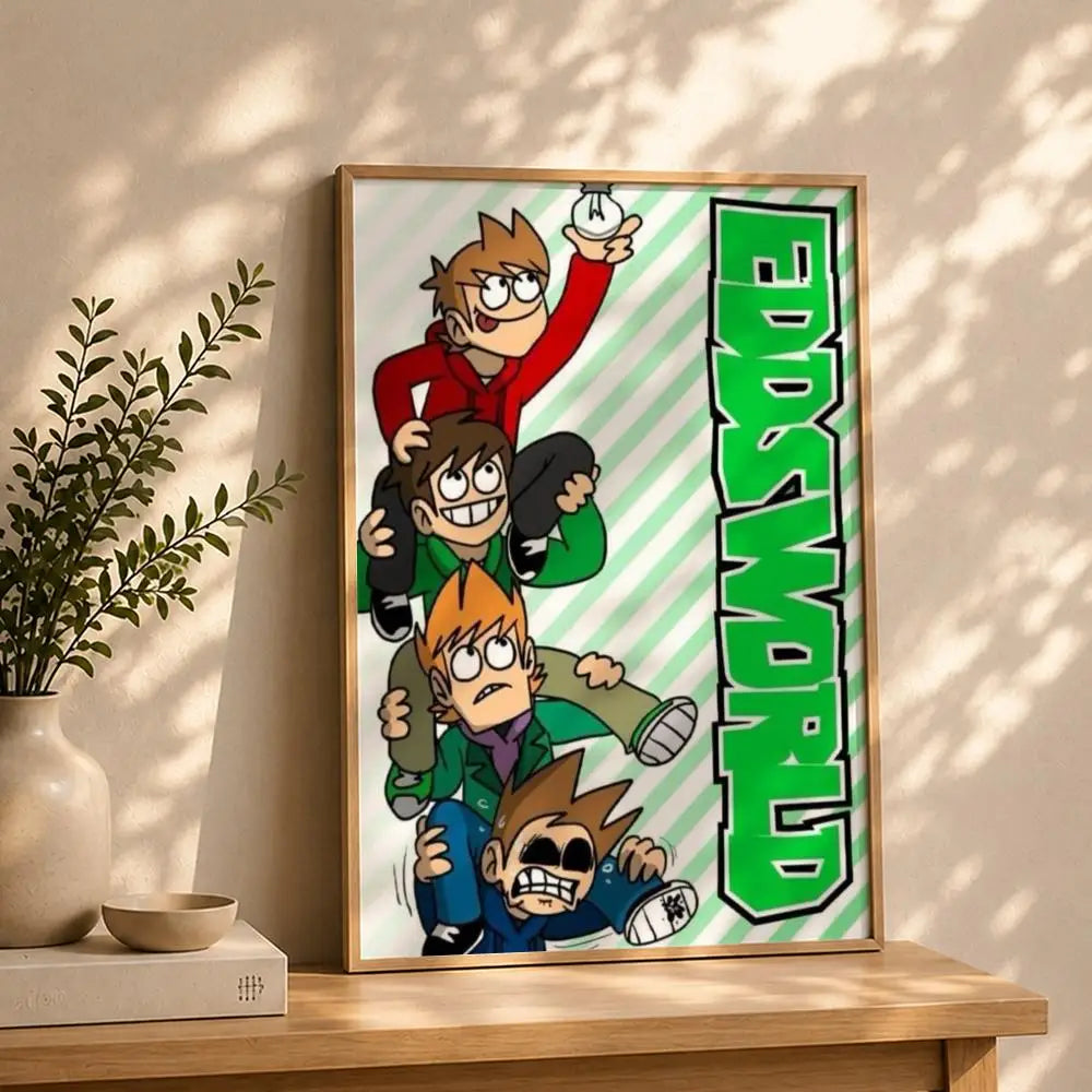 Eddsworld Cartoon Poster HD Self-Adhesive Waterproof Wall Art Wall Art Poster Peaceful Pleasures Health and Wellness