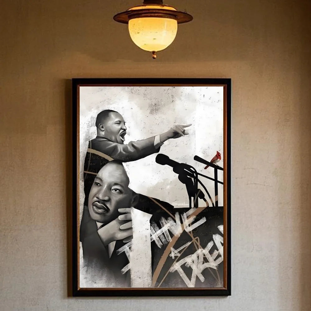 Martin Luther King Jr. HD Waterproof Wall Poster – PVC Decor Wall Art Poster Peaceful Pleasures Health and Wellness z14 15X20cmNoframe
