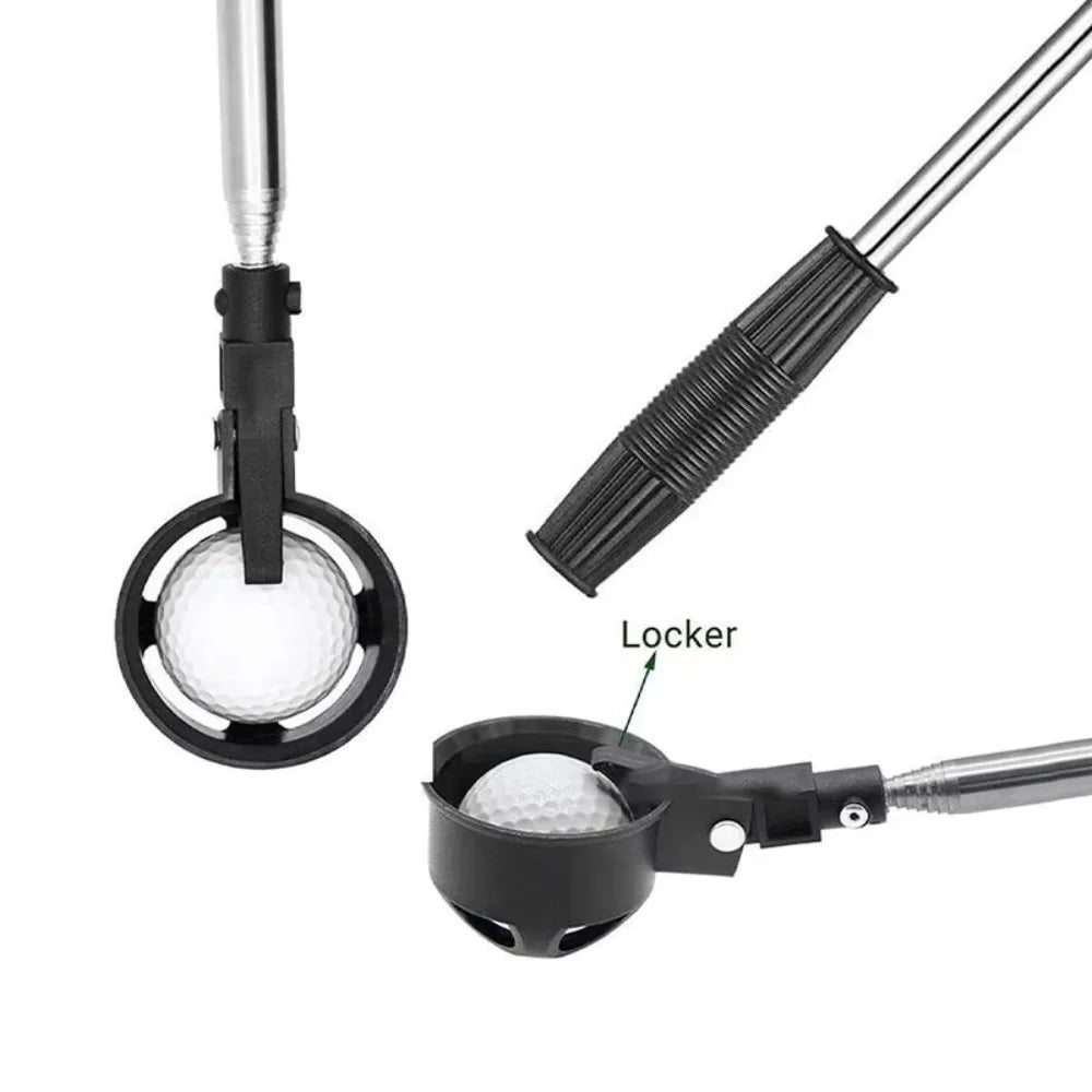 Golf Ball Retriever for Water Telescopic Portable Golf Ball Picker Steel Golf Ball Pick Up Grabber With Automatic Locking Scoop Peaceful Pleasures Health and Wellness