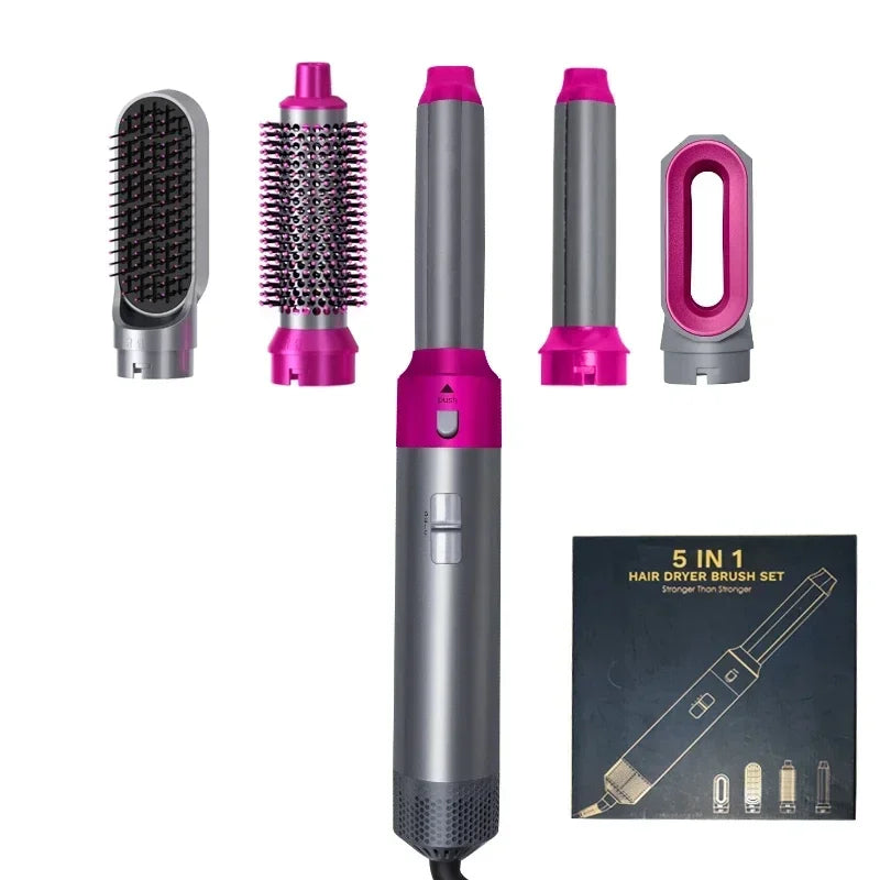 5 in 1 Hair Dryer Brush Hot Comb Set Professional Curling Iron Hair Straightener Styling Tool For Professional Hair Dryer Peaceful Pleasures Health and Wellness Rose Red AU China Mainland