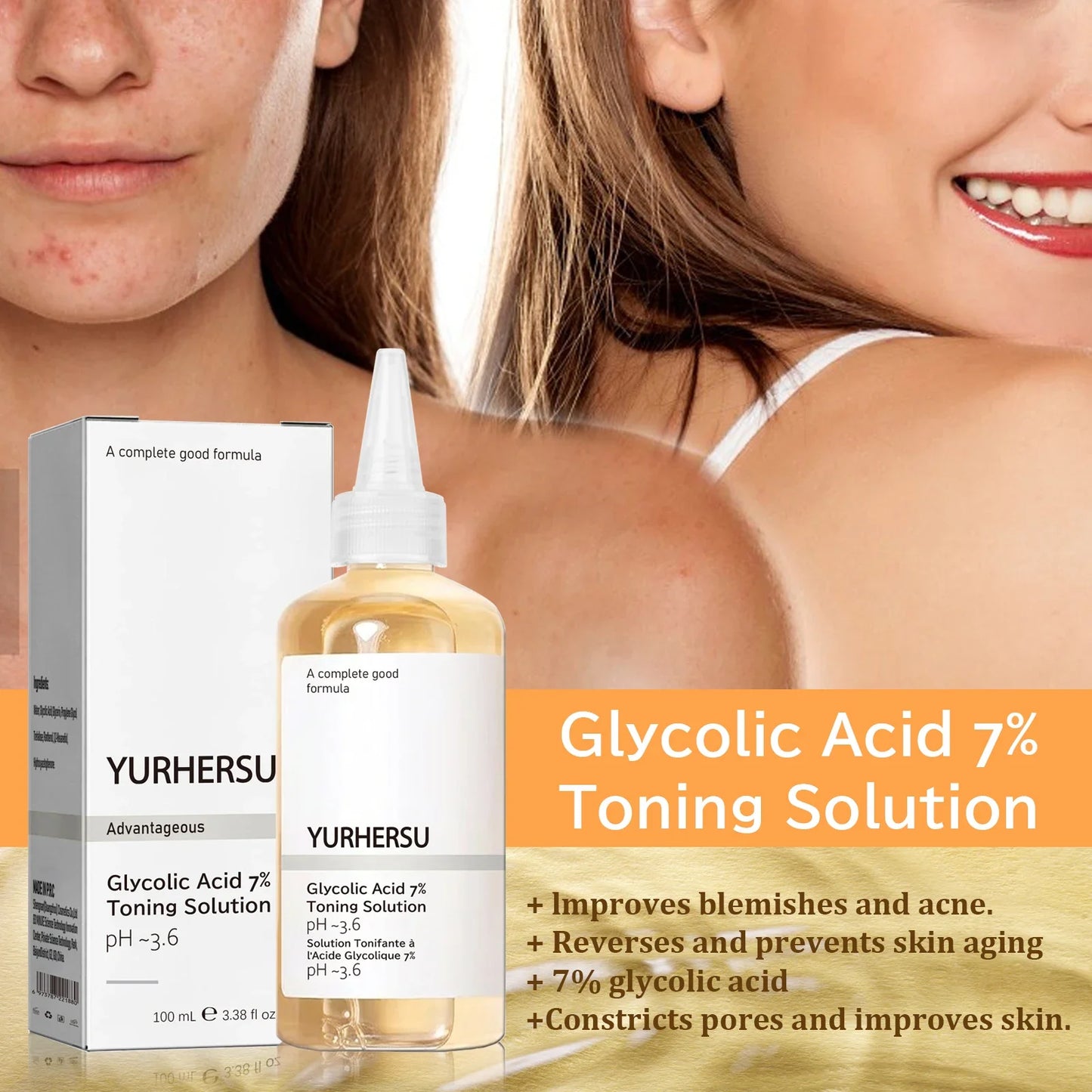 Glycolic Acid Brightening Toner – Deep Cleanse & Glow | 100ml