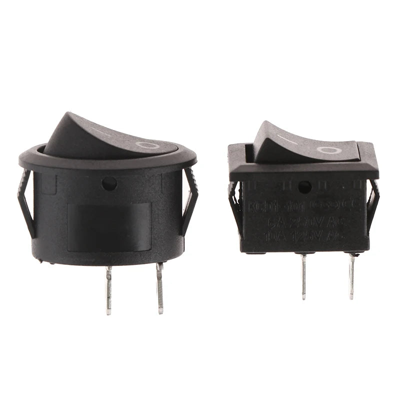 KCD1 KCD7 Oval Rocker Switch 2-Pin ON-OFF – 10 Pack