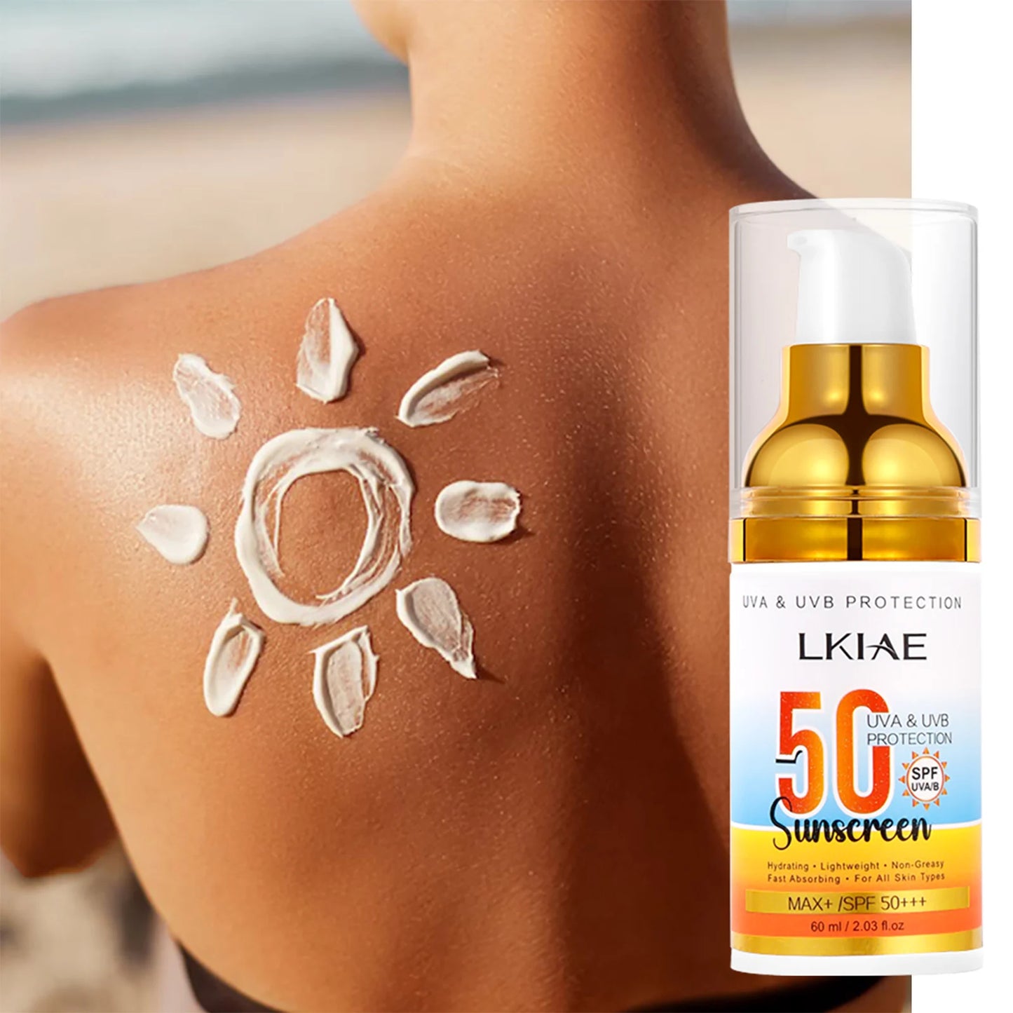 AILKE SPF 50+ Sunscreen Aloe Vera – UVA/UVB Protection 60ml