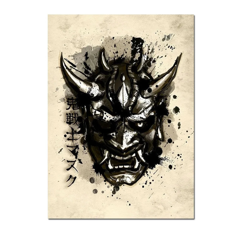 Japanese Samurai Canvas Wall Art | Unframed Poster Print