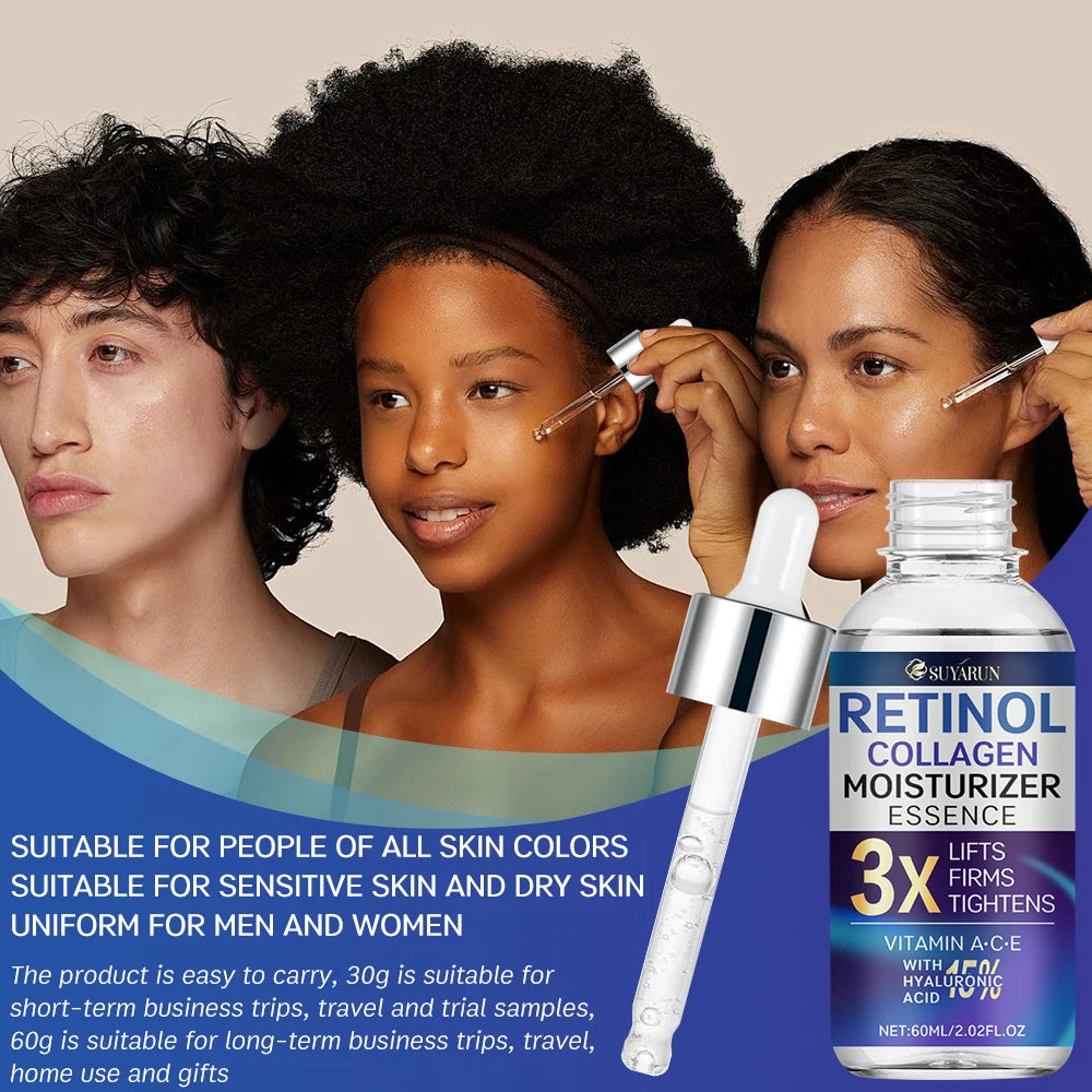 SUYARUN Retinol Collagen Anti-Aging Serum - Firming, Anti-Wrinkle, Hydrating, Elasticity Boost, 30ml for Women & Men. Peaceful Pleasures Health and Wellness