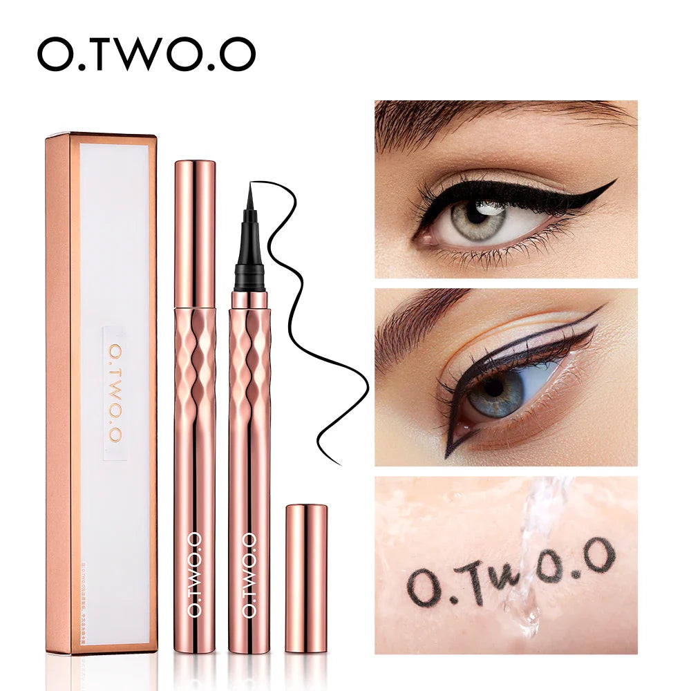 O.TWO.O Waterproof Liquid Eyeliner – Ultra Fine 12-Hour Black