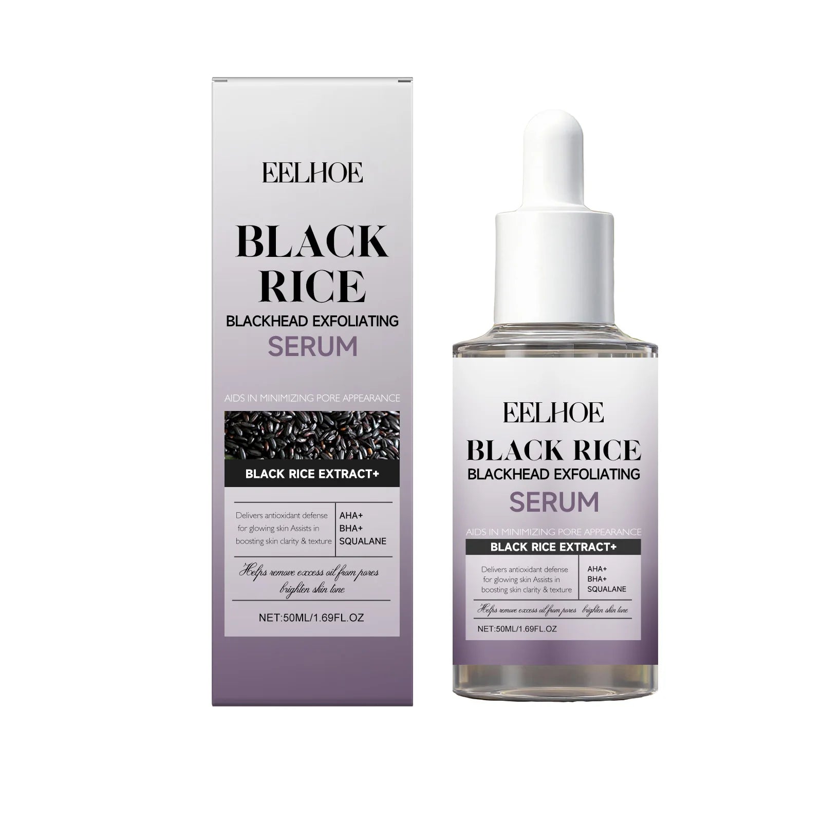 Black Rice Exfoliating Essence Nourishing Smooth Skin Improve Skin Elasticity Lightweight Texture Moisturizing Black Rice Serum Peaceful Pleasures Health and Wellness 50ml Boxed