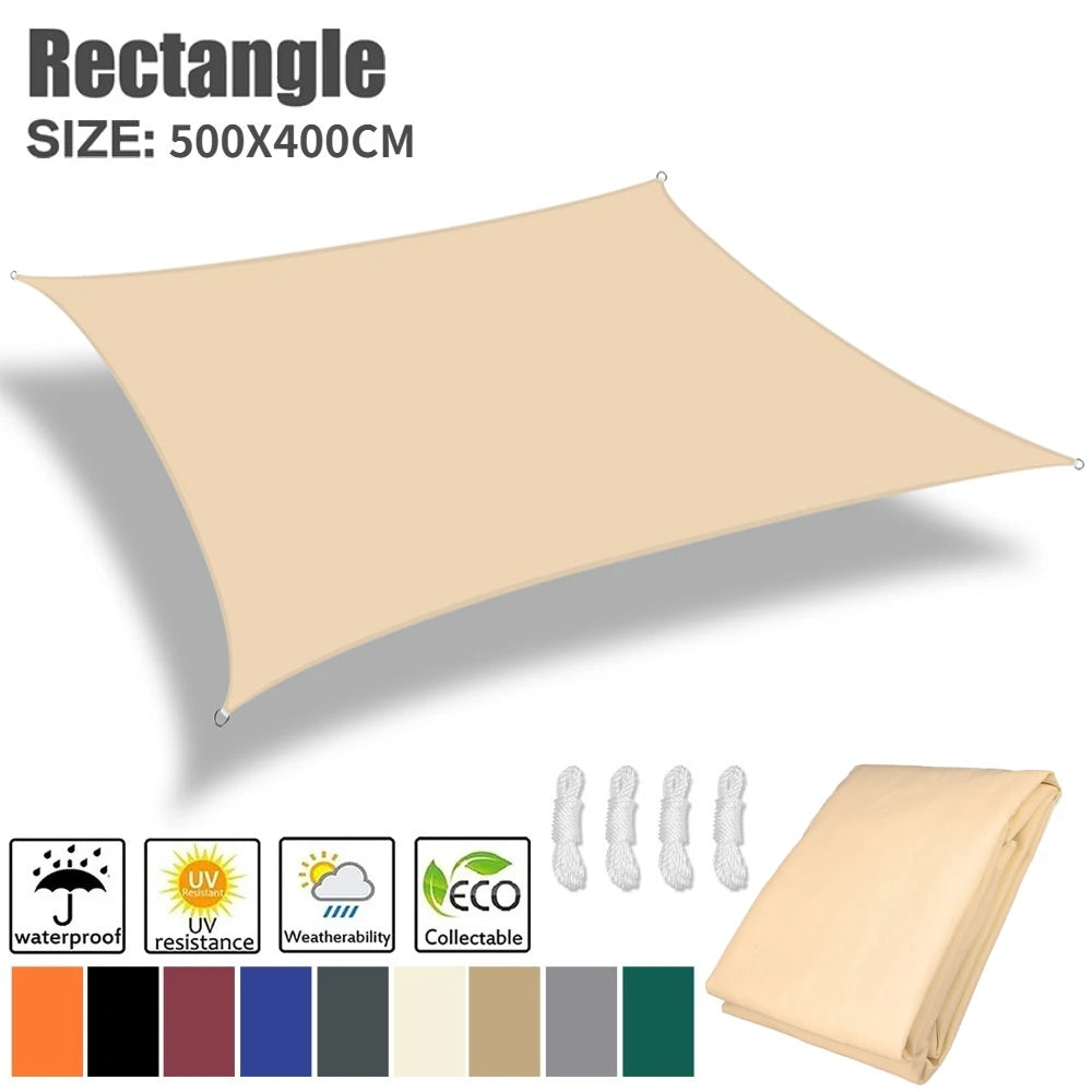 Rectangle Sun Shade Sail – 98% UV Block Waterproof Canopy