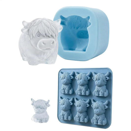 Cute Cow Silicone Ice Cube Tray – 6-Cavity Fun Mold Silicone Ice Mold Oasis Select
