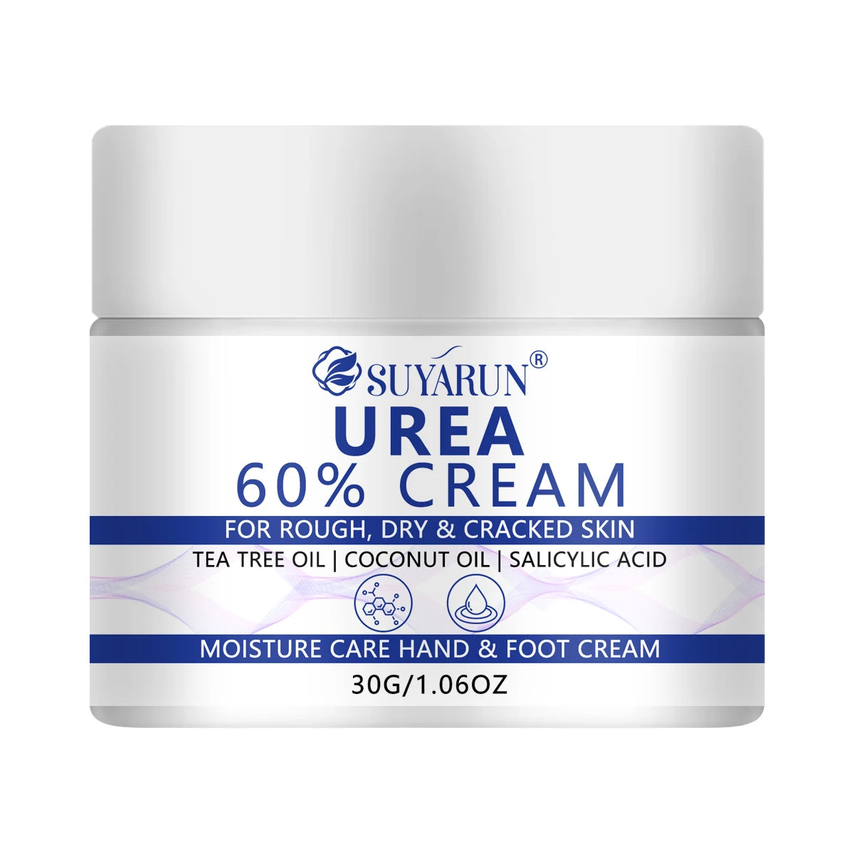 SUYARUN 60% Urea Foot Cream for Cracked Heels & Dry Skin - Intensive Moisturizing Treatment, Callus Remover, Diabetic Foot Care. Peaceful Pleasures Health and Wellness 30g