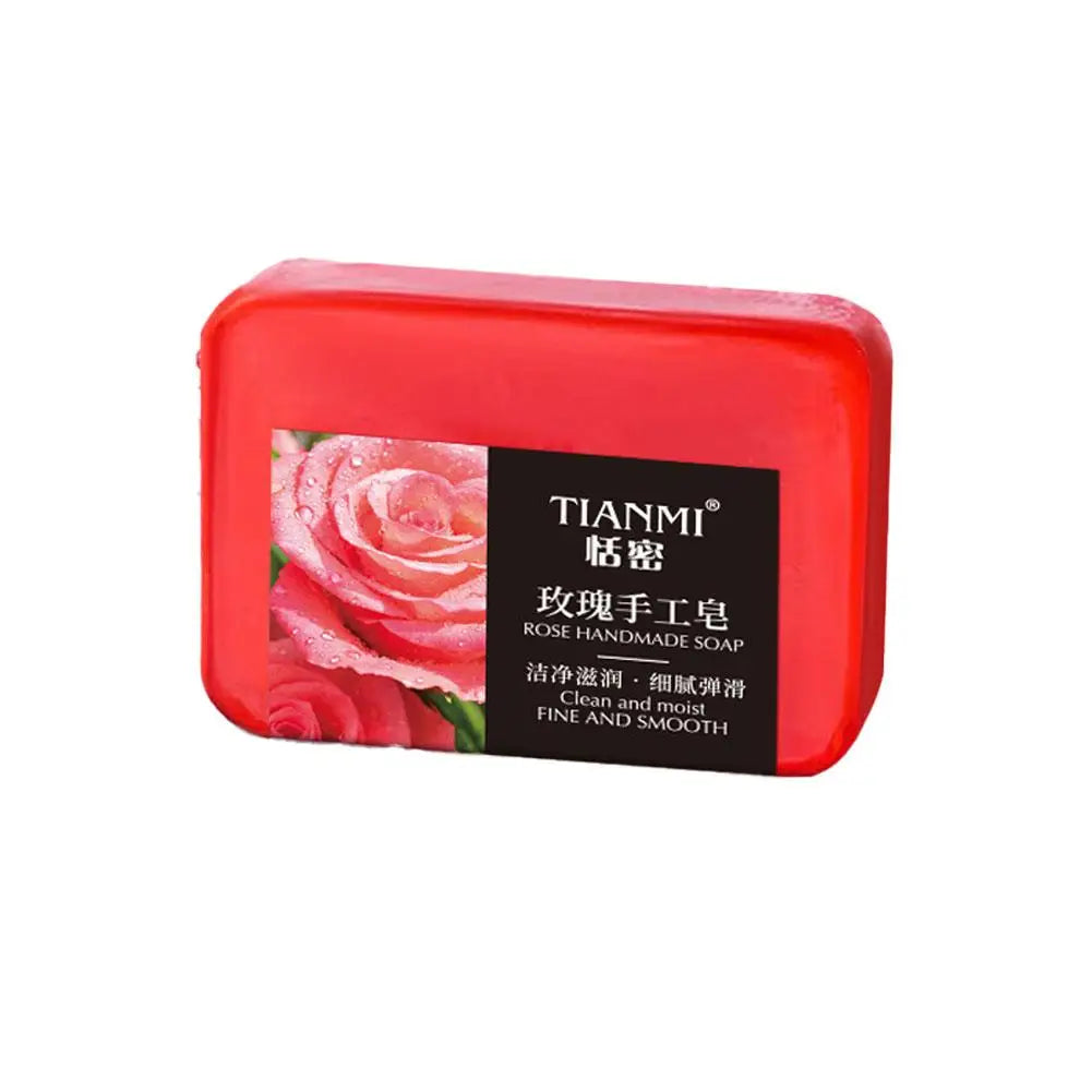 Rose essential oil soap deeply cleanses your face and body, leaving a long-lasting fragrance while moisturizing and hydrating Peaceful Pleasures Health and Wellness 1PCS