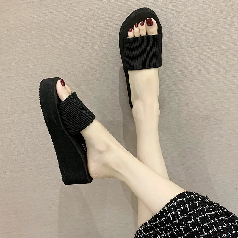 Women's Wedge Platform Flip Flop Sandals | Non-Slip Beach Slides