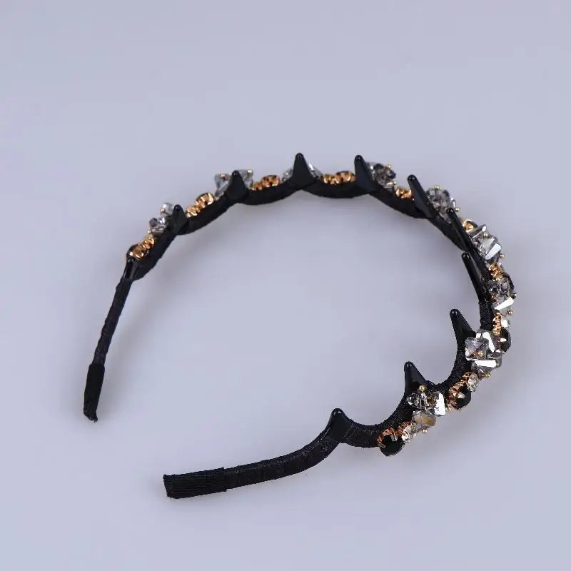 Korean Crystal Rhinestone Headband – Luxury Non-Slip Hair Hoop