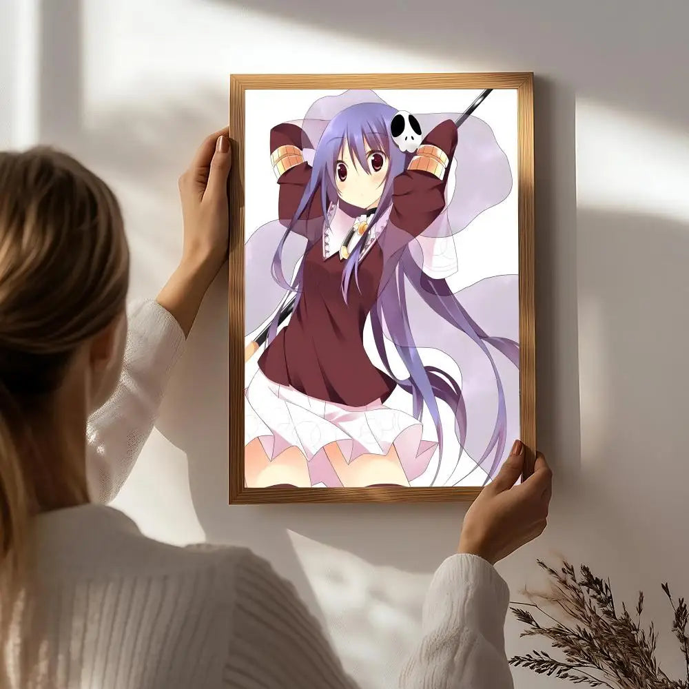 Anime T-The World God Only Knows Poster HD Self Adhesive Waterproof Wall Art Ideal for Home Office Dorm Bedroom Great Gift Peaceful Pleasures Health and Wellness White4 15X20cmNoframe