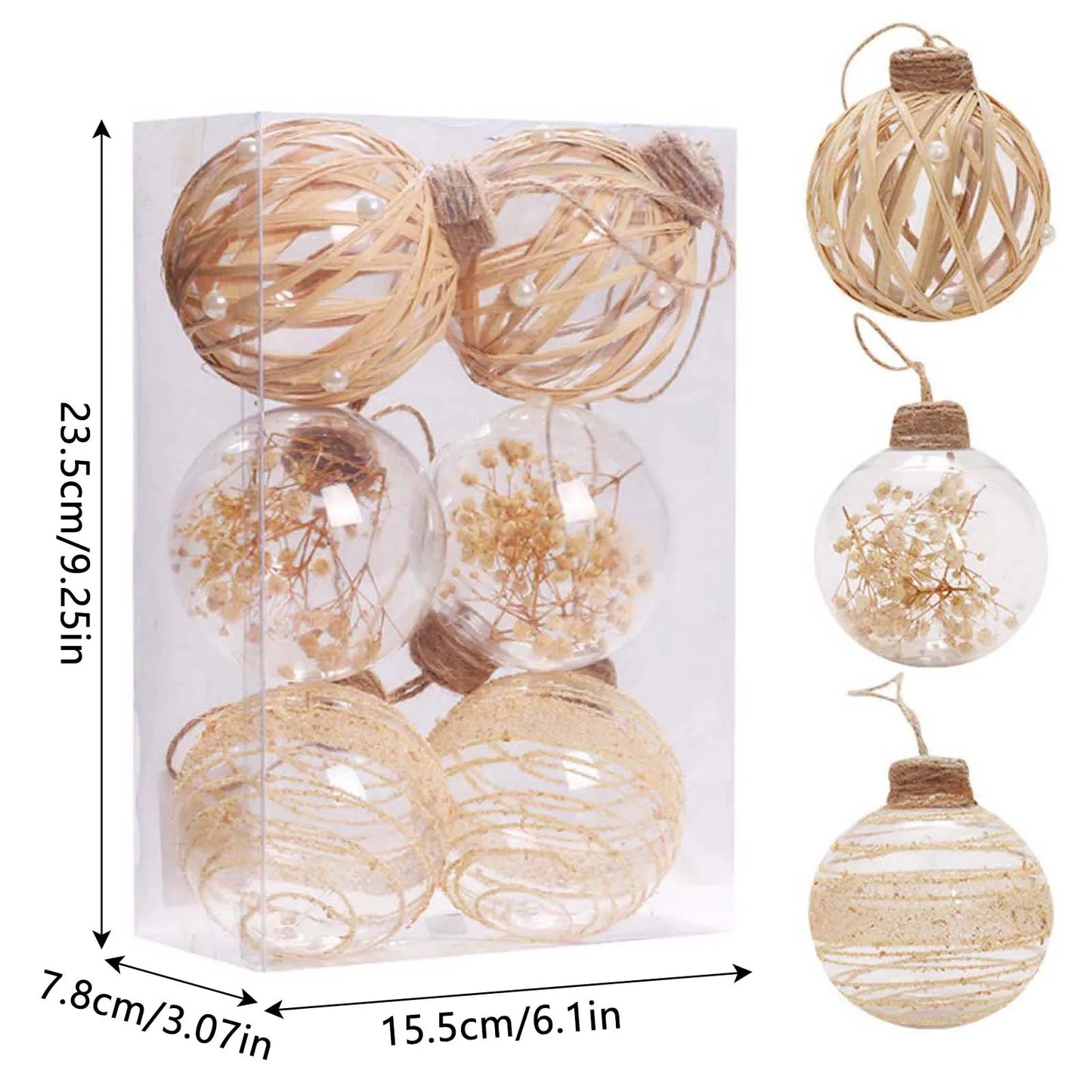 Shatterproof Clear Xmas Ball Set Farmhouse Xmas Tree Decoration Hanging Balls Suitable for Weddings Engagements Peaceful Pleasures Health and Wellness