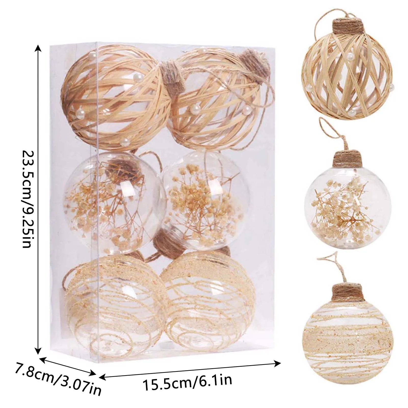 Shatterproof Clear Xmas Ball Set Farmhouse Xmas Tree Decoration Hanging Balls Suitable for Weddings Engagements Peaceful Pleasures Health and Wellness