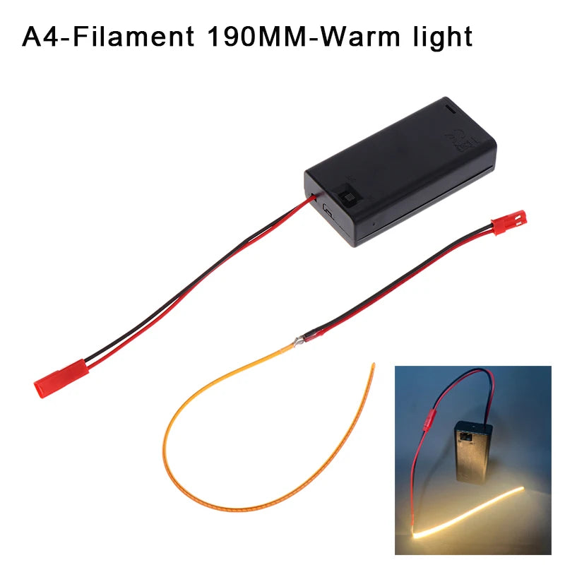 DC3V LED COB Filament Flexible Lamp 3000K 6000K 110mm 190mm 300mm Bulb Parts LED Diode Decor With AA Batteries Box Peaceful Pleasures Health and Wellness A4