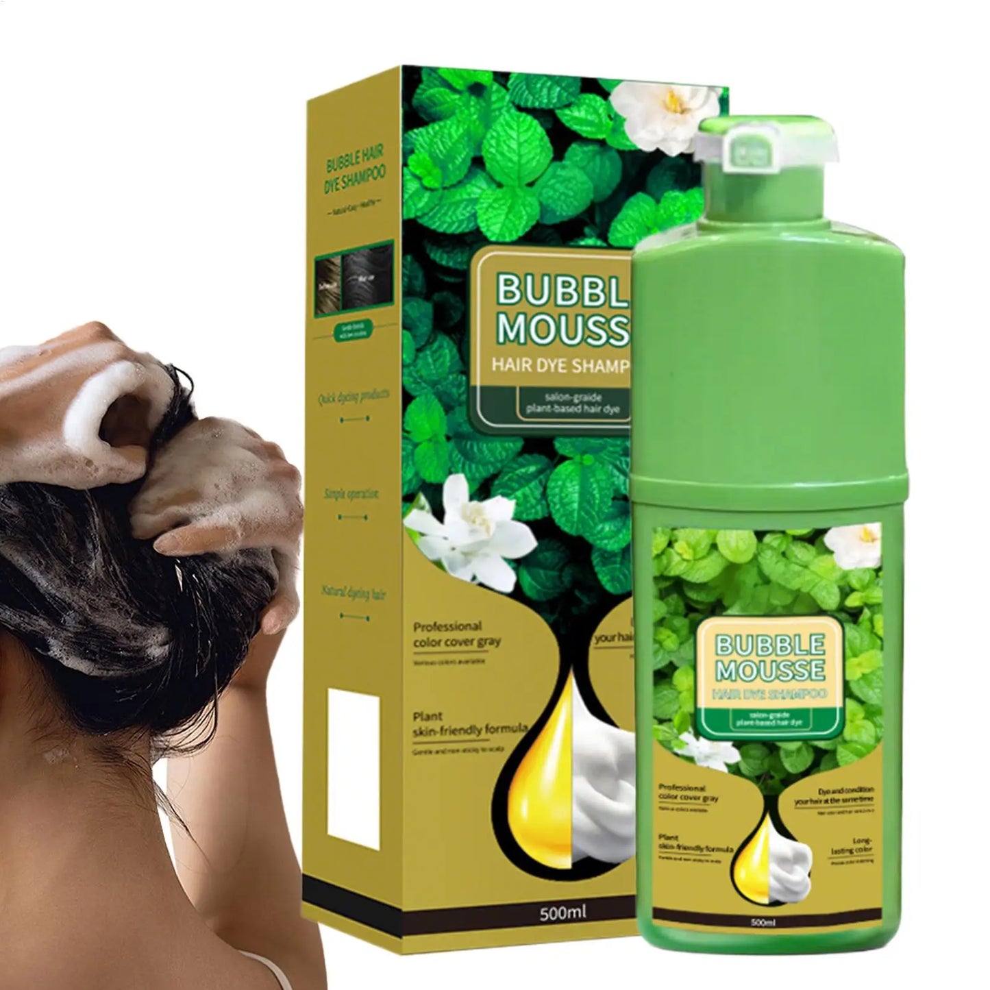 Natural Plant Herbal Hair Dye Shampoo – Cover Gray in 5 Min