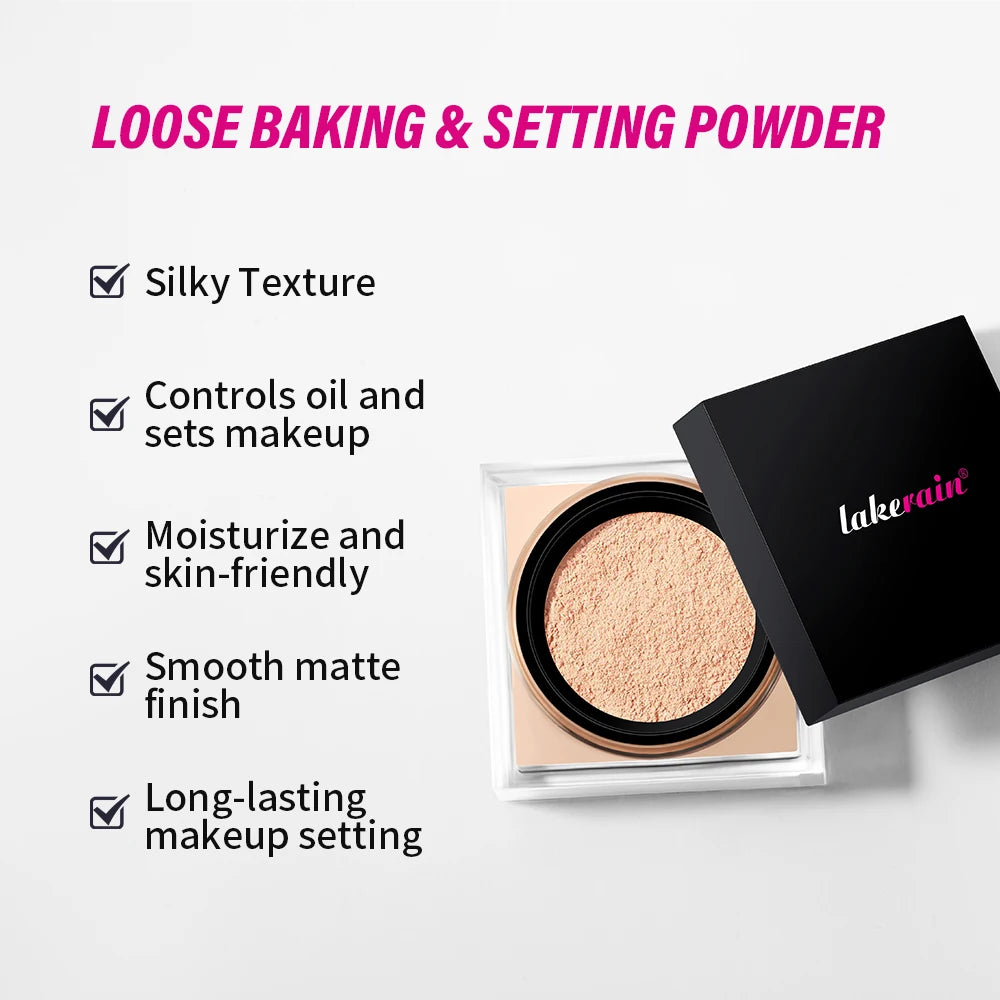 Loose Baking&Setting Powder Long Lasting Oil Control Natural Face Matte Waterproof BrighTening Loose Powder Makeup Cosmetics Peaceful Pleasures Health and Wellness