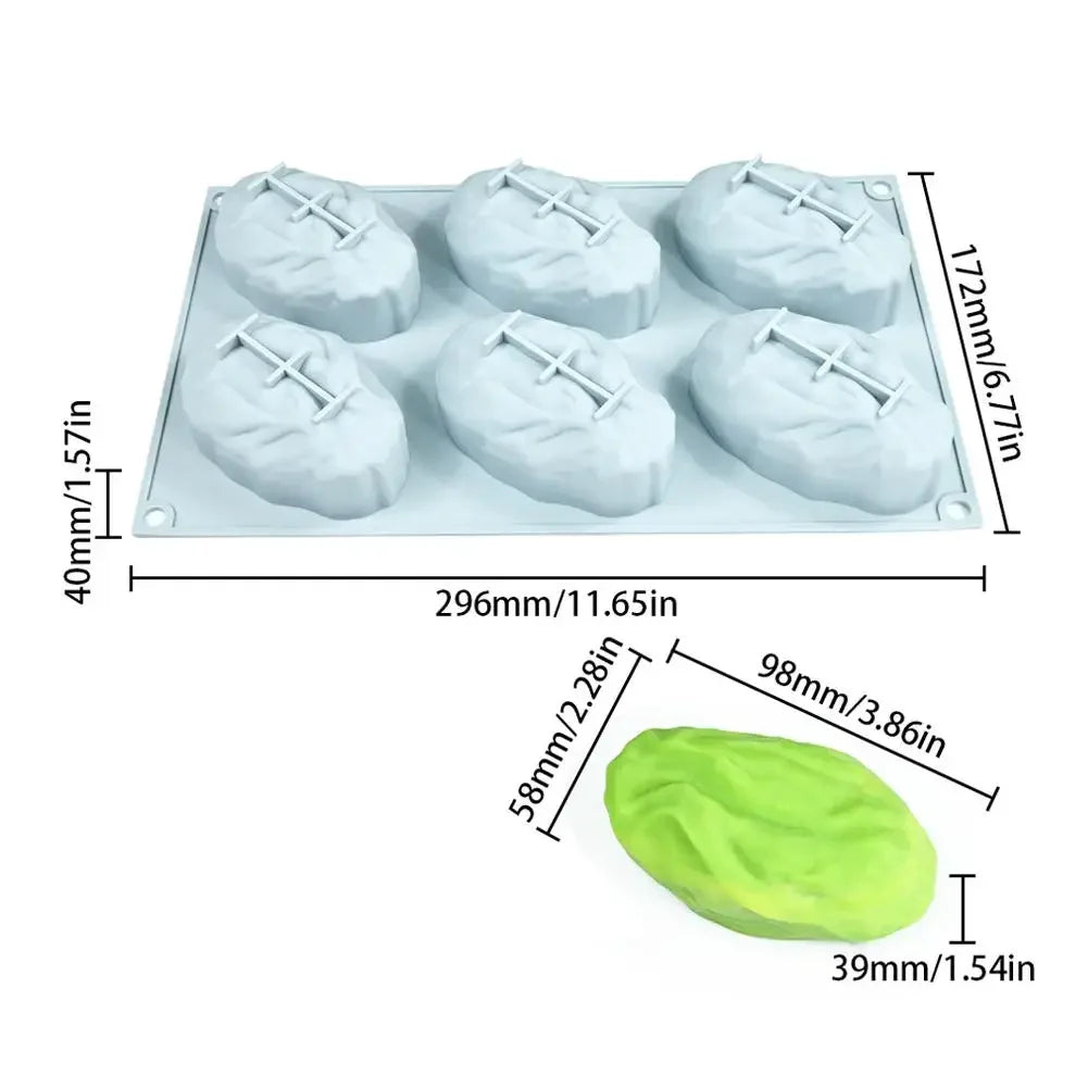 6 Cavity Nut Shaped Silicone Mold 3D Simulation Almond Pistachio Pecan Coffee Bean Mould Baking Tool for DIY Mousse Cake Pudding Peaceful Pleasures Health and Wellness Pistachio
