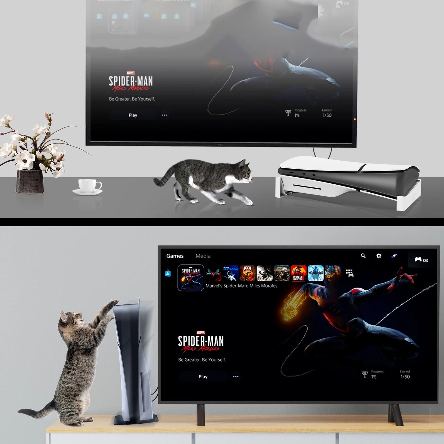 For PS5 Pro/For PS5 Slim Stand For PS5 Pro/For PS5 Slim Console Horizontal Stand For PS 5 Pro/Slim Editions Base Holder Peaceful Pleasures Health and Wellness