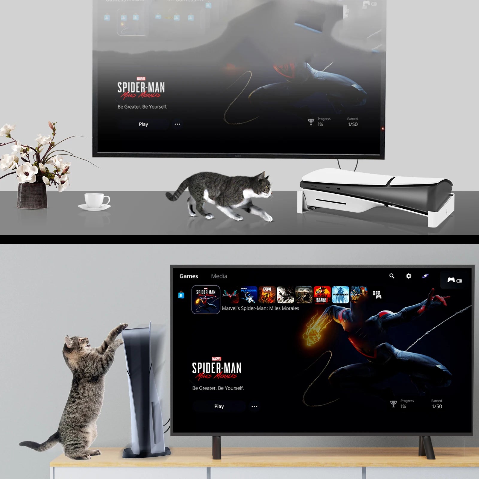 For PS5 Pro/For PS5 Slim Stand For PS5 Pro/For PS5 Slim Console Horizontal Stand For PS 5 Pro/Slim Editions Base Holder Peaceful Pleasures Health and Wellness