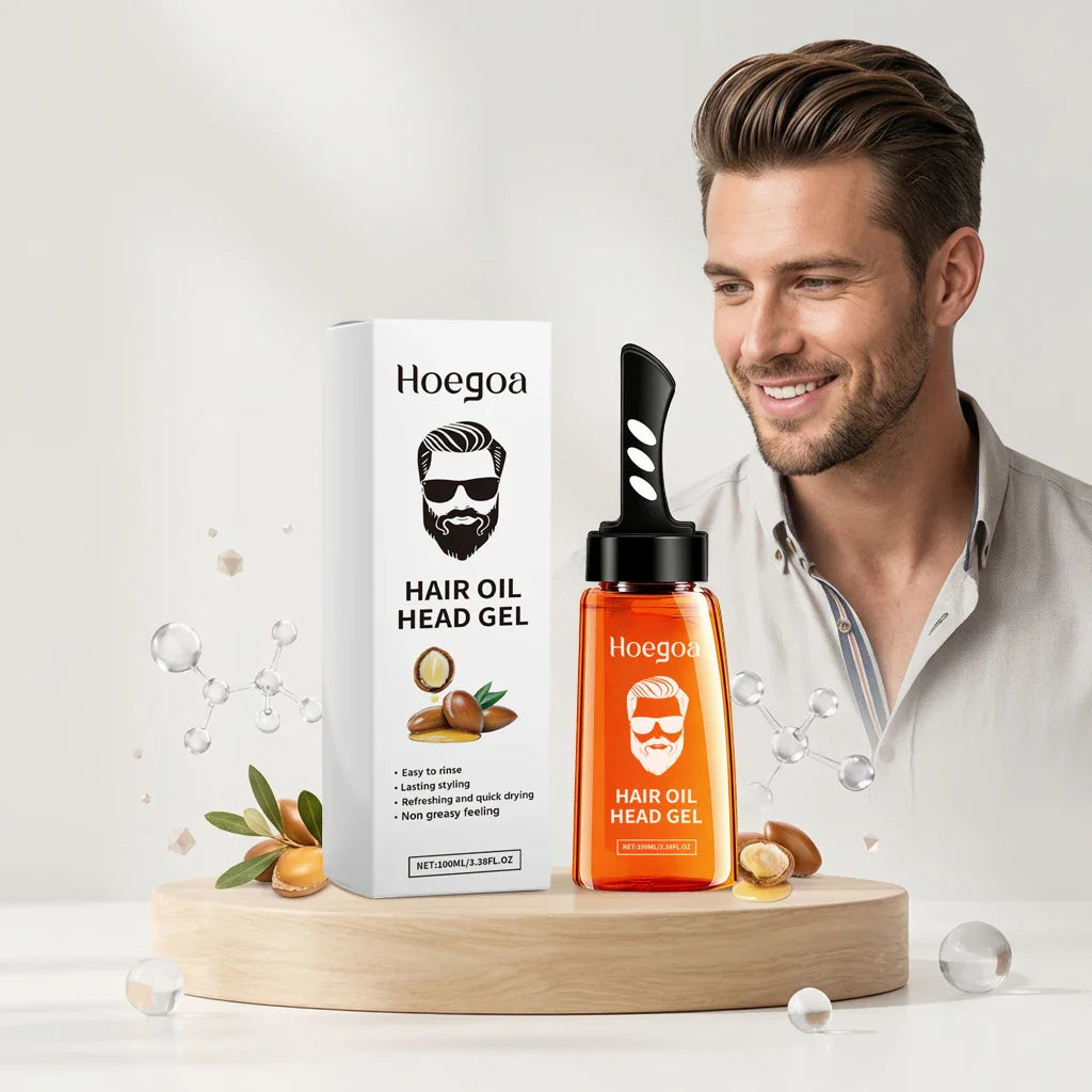 HOEGOA Men's Hair Styling Gel & Comb – Strong Hold, 100ml