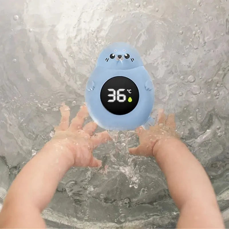 Baby bath thermometer Tub Temperature Monitor Hot Cold Water Resistant Temperature Warning Monitor Upgraded Sensor LED display Peaceful Pleasures Health and Wellness