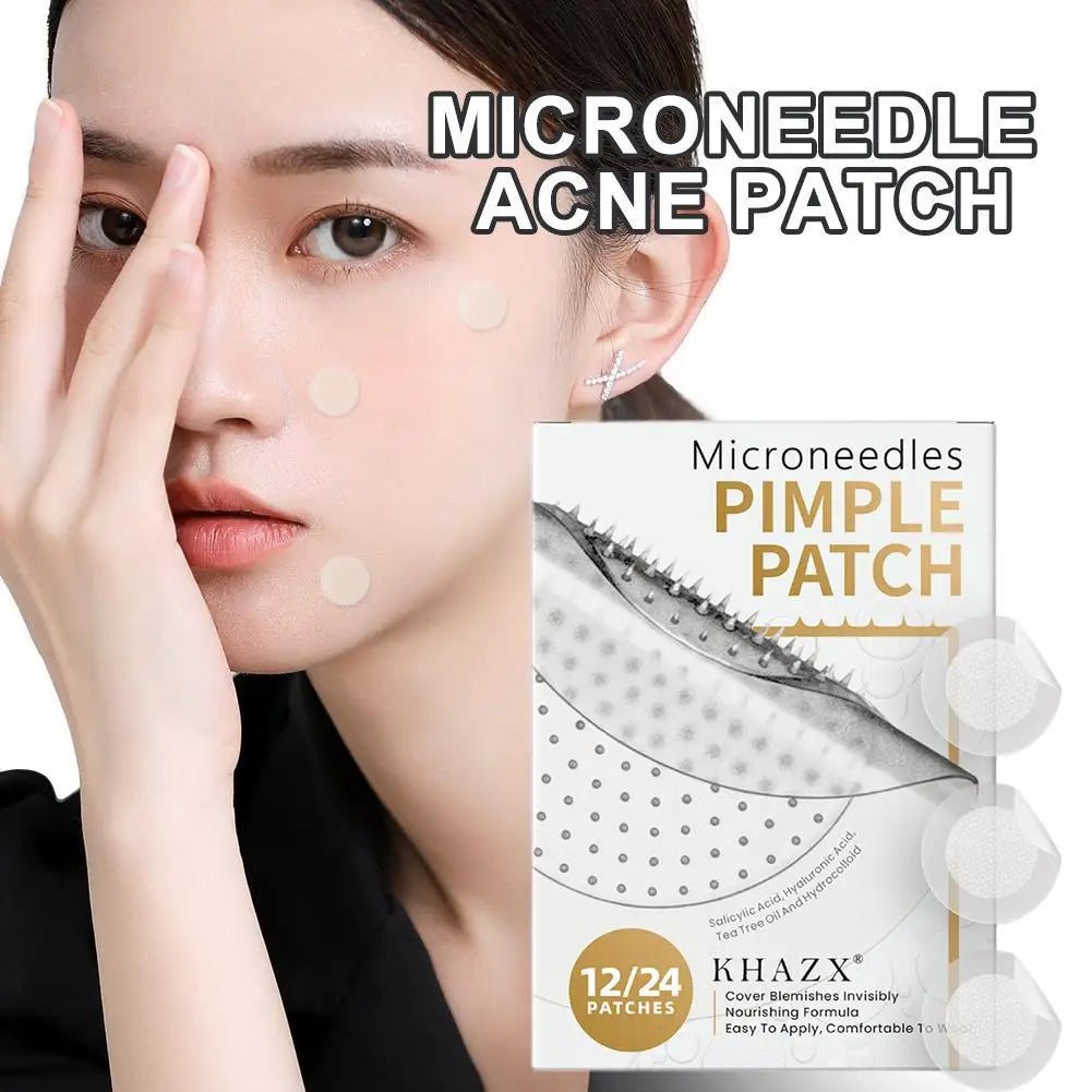 Hydrocolloid Micropoint Pimple Patches – 12/24 Invisible Acne Cover Patches with Micro Needles for Overnight Blemish Care Peaceful Pleasures Health and Wellness