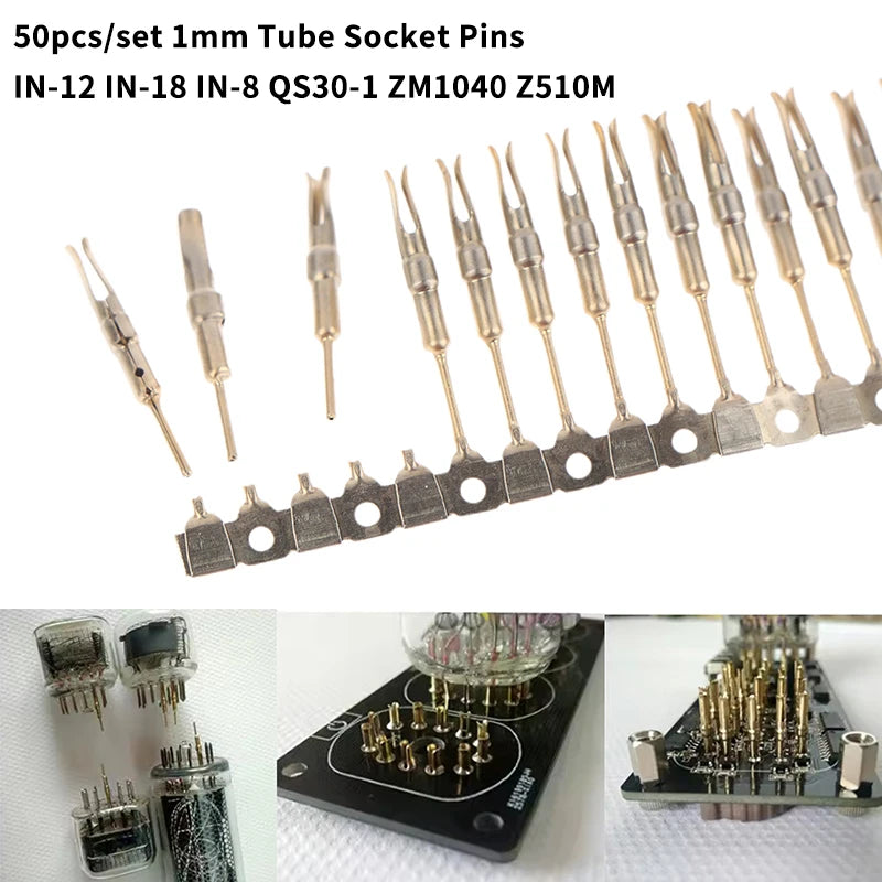 New 50Pcs Nixie/VFD Tube Socket Pins 1mm Gold Plated IN-12 IN-18 For QS30-1 QS27-1 YS27-3 ZM1040 Z510M Peaceful Pleasures Health and Wellness