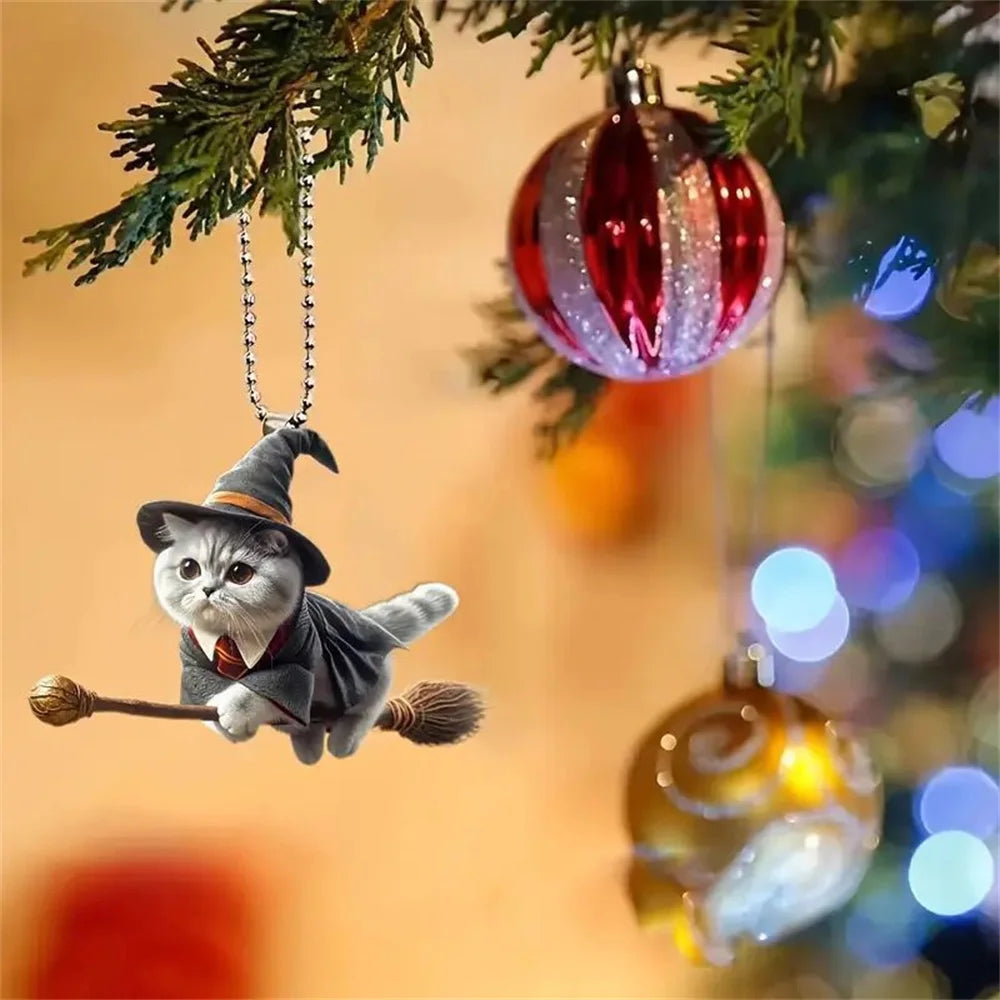 2D Acrylic Dog & Cat Pendant – Car, Xmas Tree & Bag Ornament