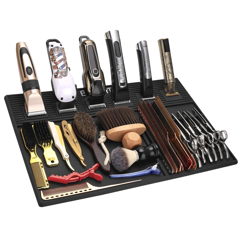 Barber Shop Magnetic Absorption Storage Pad Waterproof And Anti Slip Hairdressing Tool Comb Scissors Desktop Storage Pad Peaceful Pleasures Health and Wellness
