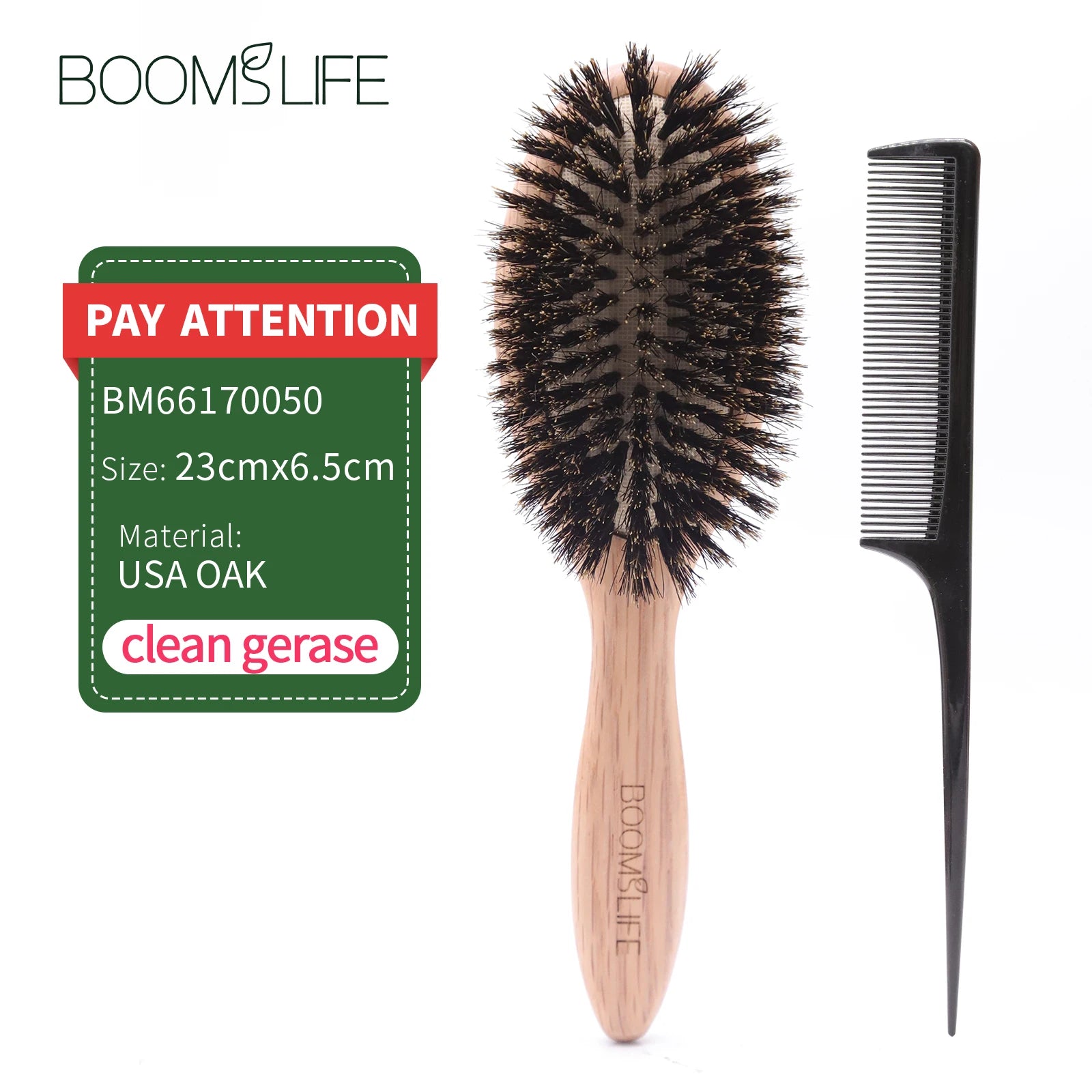 BOOMSLIFE Boar Bristle Hair Brush Women Combs for Hair Wood HairBrush Detangle Straightener Brush Hair Comb Barber Accessories Peaceful Pleasures Health and Wellness 2pcs small set